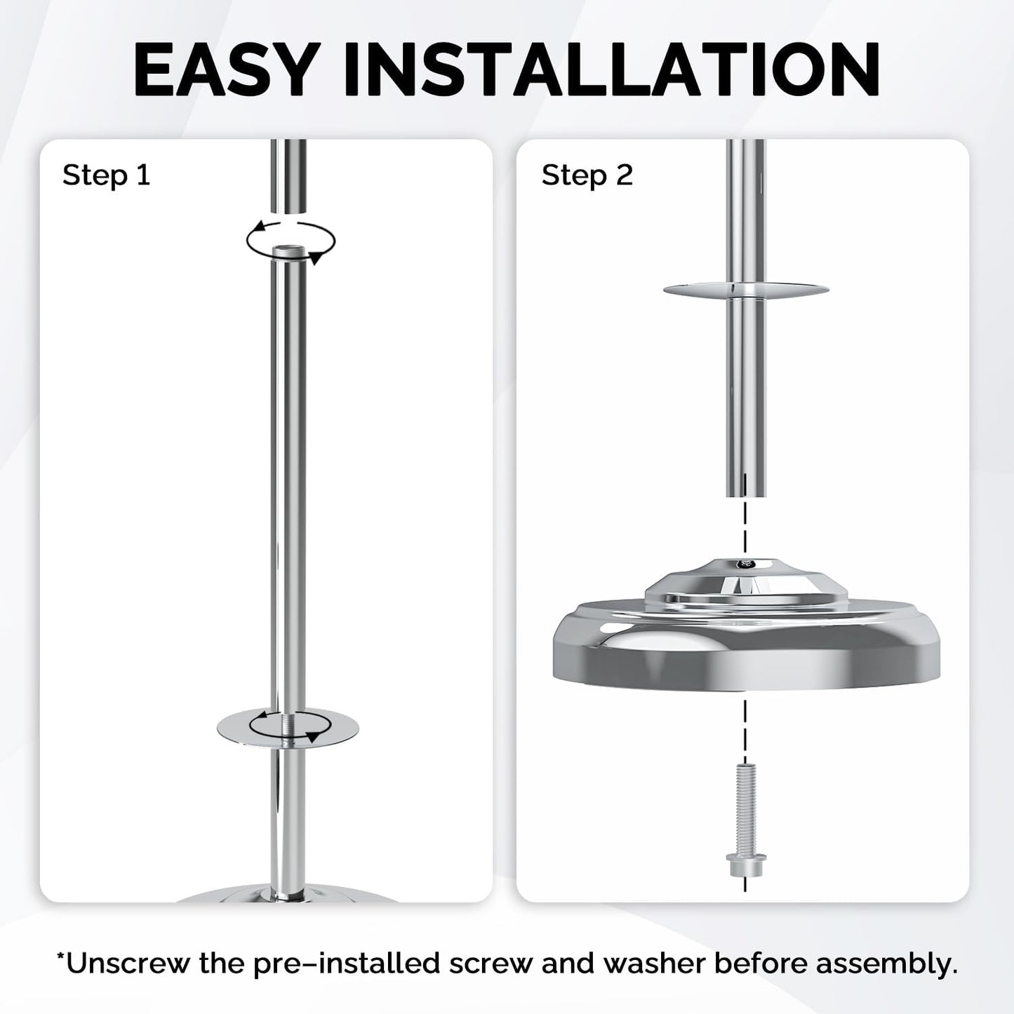 Brushed Nickel Free Standing Toilet Paper Holder with Pivoting Design & Weighted Base