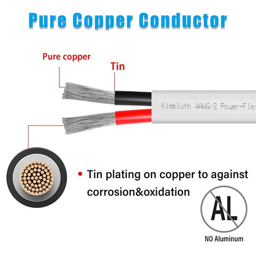 Duplex Marine Wire - 4 Gauge Tinned Copper Boat Cable | 6ft OFC for Automotive & Solar Use
