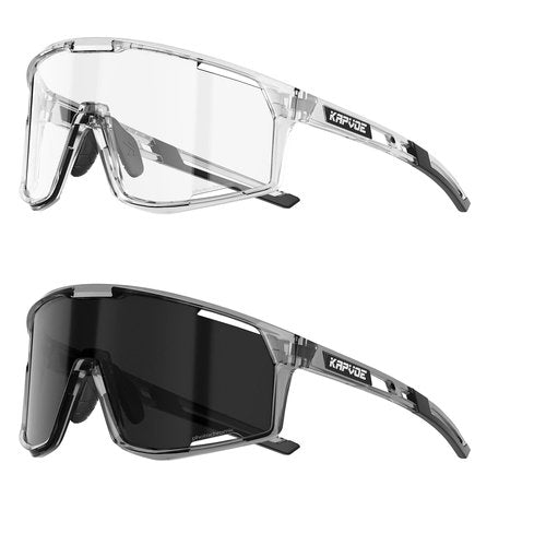KAPVOE Photochromic Cycling Glasses Men Women Clear Mountain Bike Sunglasses MTB Baseball Running Triathlon - K180