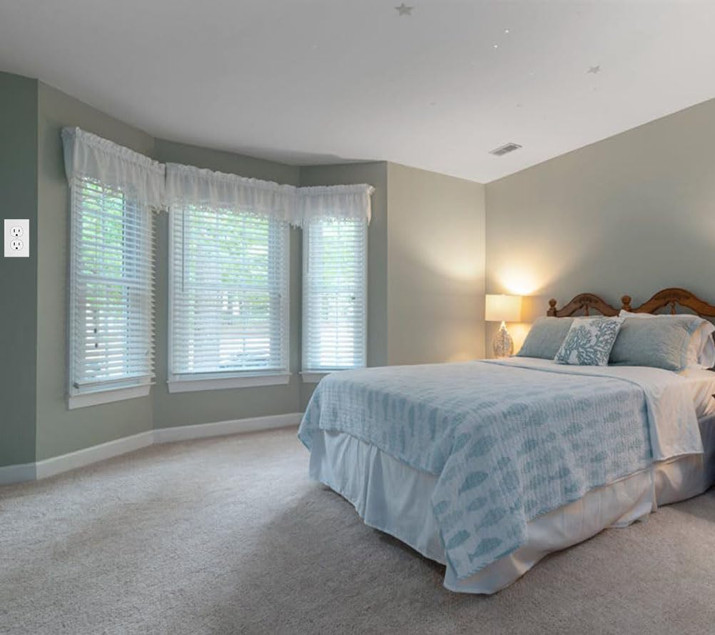 Duplex Outlet Cover Wall Plates 1-Gang Switch Outlet Electrical Cover Plate Unbreakable Thermoplastic Faceplate for Light Receptacle Outlet Switch, White (4 Pack)