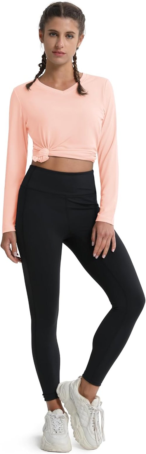 MAGCOMSEN SPF Shirts for Women - Long Sleeve V-Neck UV Sun Protection Top | Quick-Dry Performance Tee