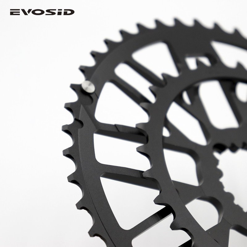 EVOSID Double Speed Road Bike Direct Mount Chainring 48-32T/46-30T, Bike Double Chainring Narrow Wide Chainwheel High Strength 7075 Aluminum Alloy CNC Integrated Molding for 8-12 Speed (48-32T)