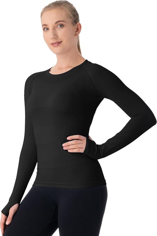MathCat Seamless Workout Shirts - Long Sleeve Yoga Tops for Women | Breathable Athletic Fit XS-XL