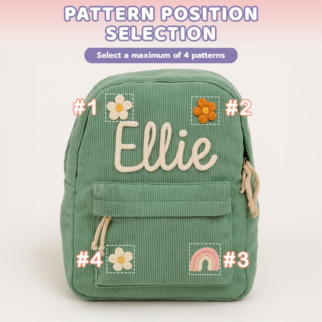 Goo Up Personalized Backpack with Name, Custom Corduroy Backpack with Cotton Rope Woven, Back to School Bag, Monogram Book Bag, Christmas, Birthday