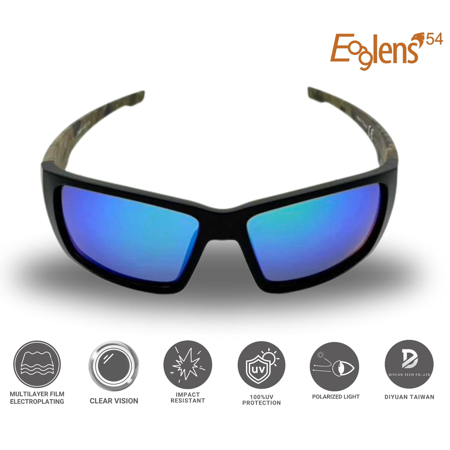 Eaglens.54 Green mirror Polarized fishing Sunglasses for Men Women Running Golfing Cycling Hiking Outdoor