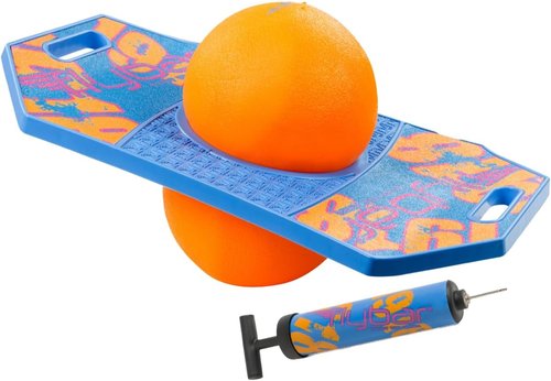 Flybar Pogo Trick Ball for Kids - Anti-Slip Balance Bounce Board with Pump - Indoor & Outdoor Fun for Ages 6+