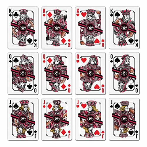 Georgia Bulldogs Playing Cards - Premium Linen Texture Sports Deck