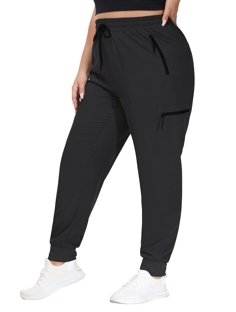 SEKINO Women's Plus Size Cargo Hiking Pants Lightweight Quick Dry Athletic Pants Pockets Black 2X