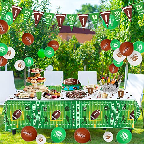 Football Table Covers - 4 Pack, 51x86 Inch Tablecloths for Parties