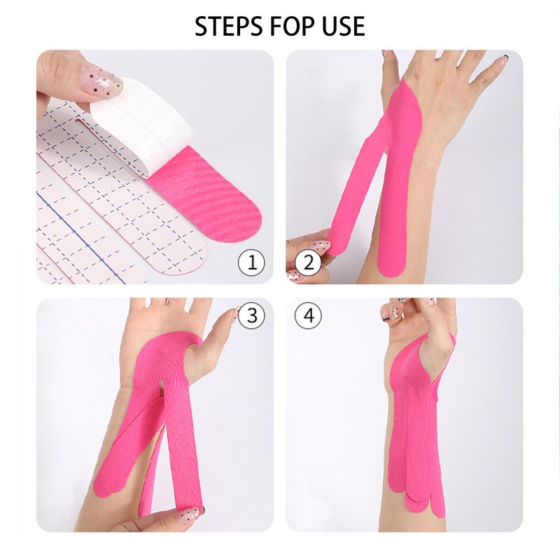 12 PCS Kinesiology Tape for Wrist, Waterproof Breathable Precut Kinesiology Tapes, Hand Muscle Joint Support Bowling Wrist Tape, Elastic Athletic Tapes for Sports Muscle Strain Relief