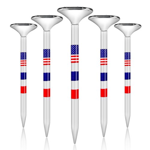 Pulselala Premium Golf Tees, 3 1/4'' Unbreakable Transparent Plastic Golf Tees, Reduces Friction & Side Spin, Golf Accessories Gift for Men American Flag（50 Count）