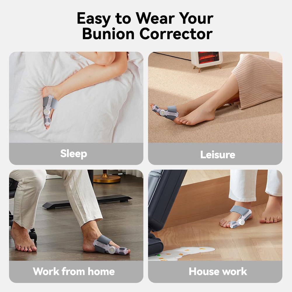 XRUIDI Bunion Corrector for Women & Men Adjustable Big Toe Splint for Hallux Valgus Relief & Toe Alignment, Orthopedic Brace for Pain Relief & Toe Alignment Fits Left & Right Feet 1 PACK