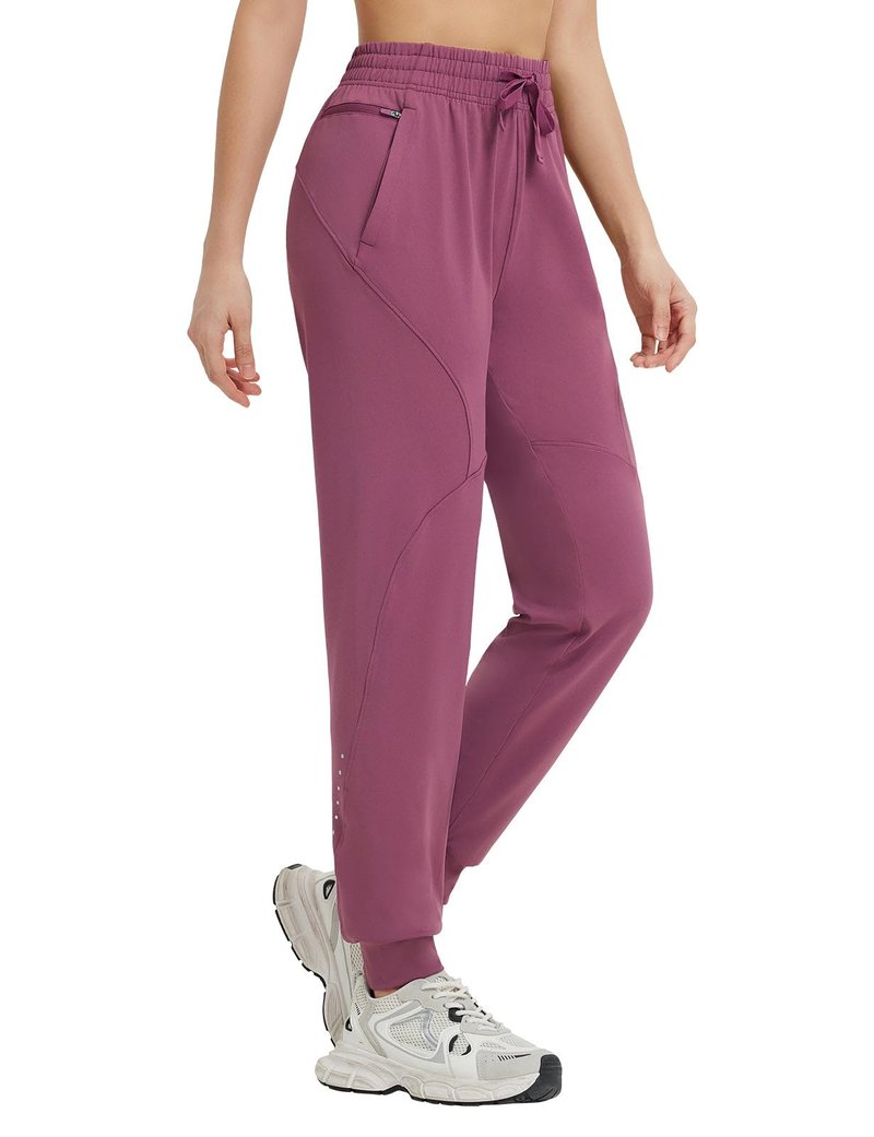 baleaf Women's Joggers Running Hiking Pants with Zipper Pockets Lightweight Athletic Travel Sweatpants Workout Jogging Black M