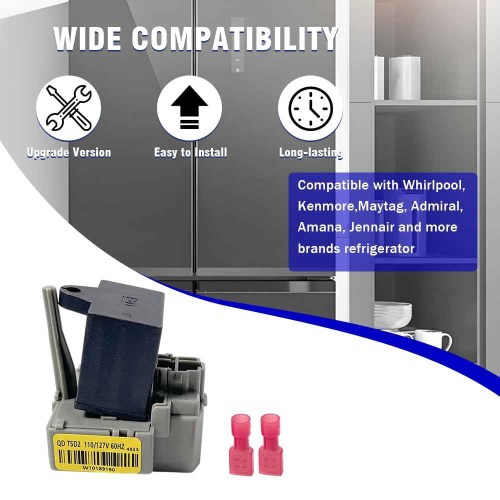 FUZIDDN Refrigerator Start Relay Kit | Universal Replacement for Whirlpool W10448874, W10197428, W10662129 | Replacement for W10350564, 241527803, 241941005 | Corrosion-Resistant & 5-Year Warranty