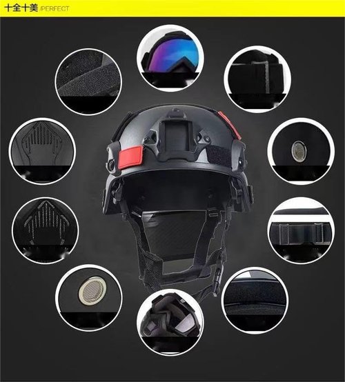 YBJMSFA MICH Airsoft Helmet and Mask Set,Airsoft Maskwith Detachable Anti-Fog Goggles Protective Full Face Tactical Mask for CS Airsoft Shooting Halloween Cosplay Cycling Party