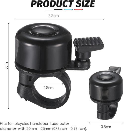 Hestya Bike Bells - Loud Crisp Aluminum Ring for Mountain & Road Bikes | 4-Piece Set with Screwdriver