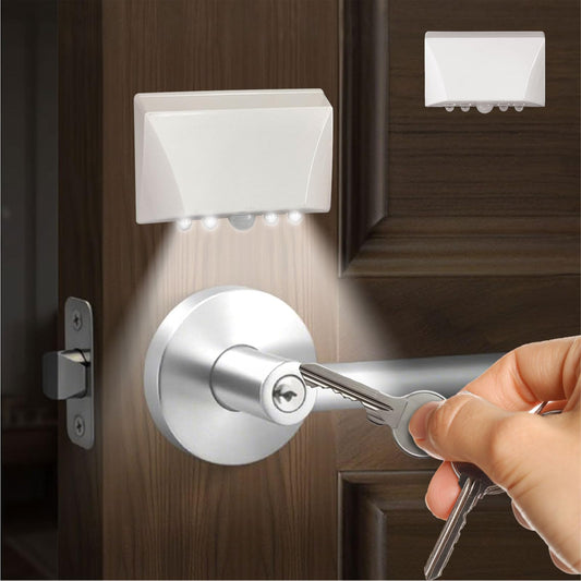 RADIXIUM White Motion Sensor Keyhole Light - Automatic on/Off Infrared LED, Suitable for Front Doors, corridors, Stairs in The Dark | 3-Way Installation（Magnetic Suction、Adhesive and Screw）