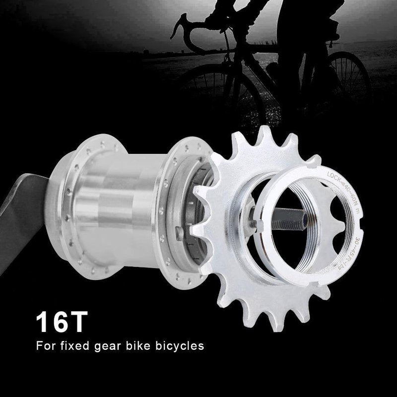 Keenso Fixed Gear Cog, Steel Freewheel Flywheel Single Speed Sprockets Parts for Fixed Gear (16T)