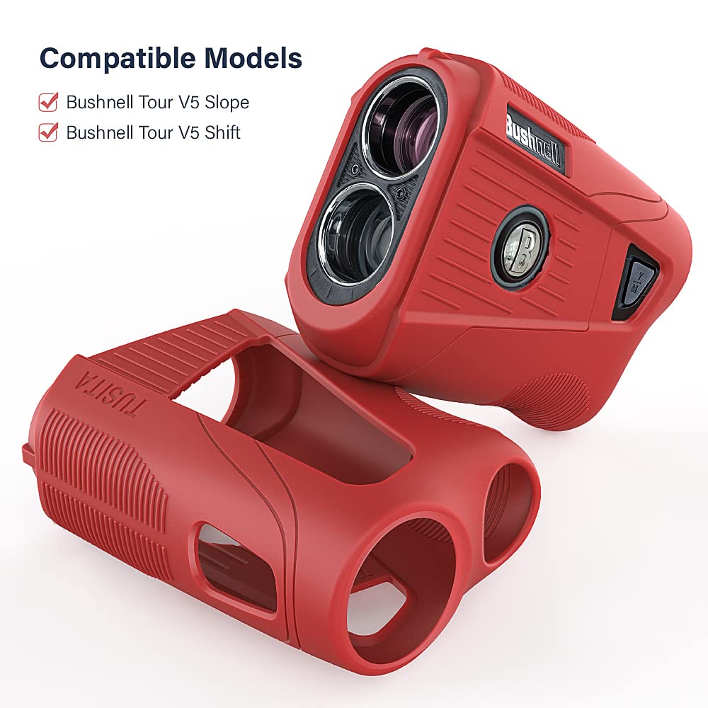 TUSITA Silicone Case Compatible with Bushnell Tour V5 Slope Shift Laser Golf Rangefinder - Red