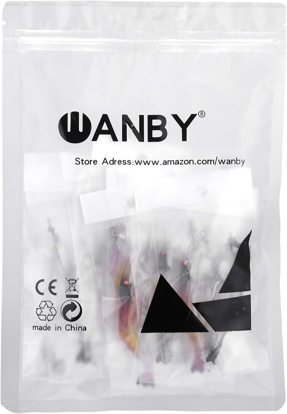 WANBY Fishing Lures - Luminous Silicone Shrimp Bait Set with Hooks for Freshwater & Saltwater Fishing