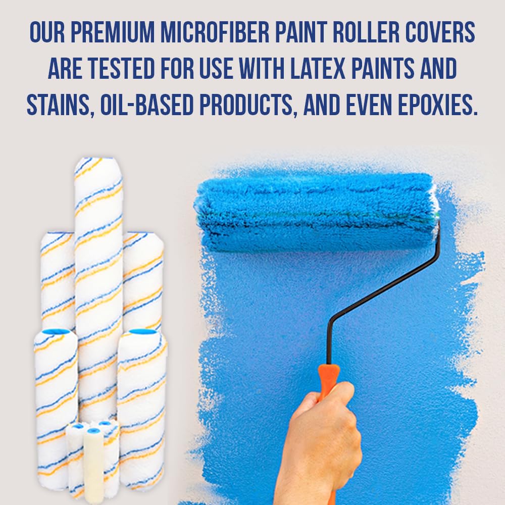 True Blue 18" Professional Paint Roller Covers, 18 Inch, Best for All Types of Painting Surfaces, Refill Bulk Pack (12, 3/8" Nap)