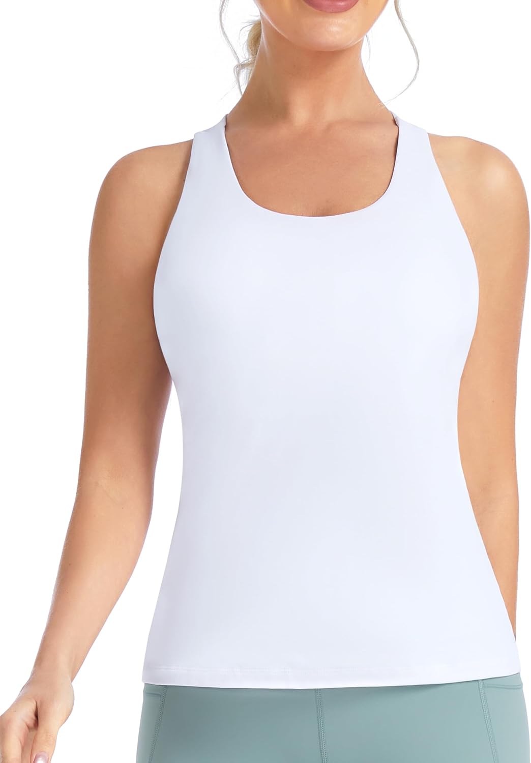The Gym People Women's Longline Yoga Sports Bra - Racerback, Slim Fit, Padded Design | Ideal for Workouts