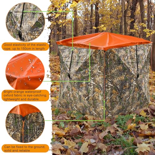 58x58 Inch Blaze Orange Safety Hunting Blind Cover Panels - Waterproof Ground Cover