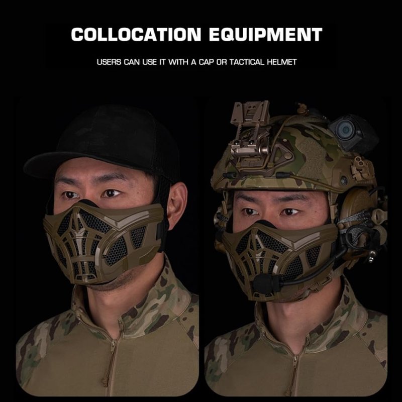 Halloween Scorpion Half Face Mask, Inner Silicone Breathable Airsoft Mask for Men/Women Costume Cosplay Party