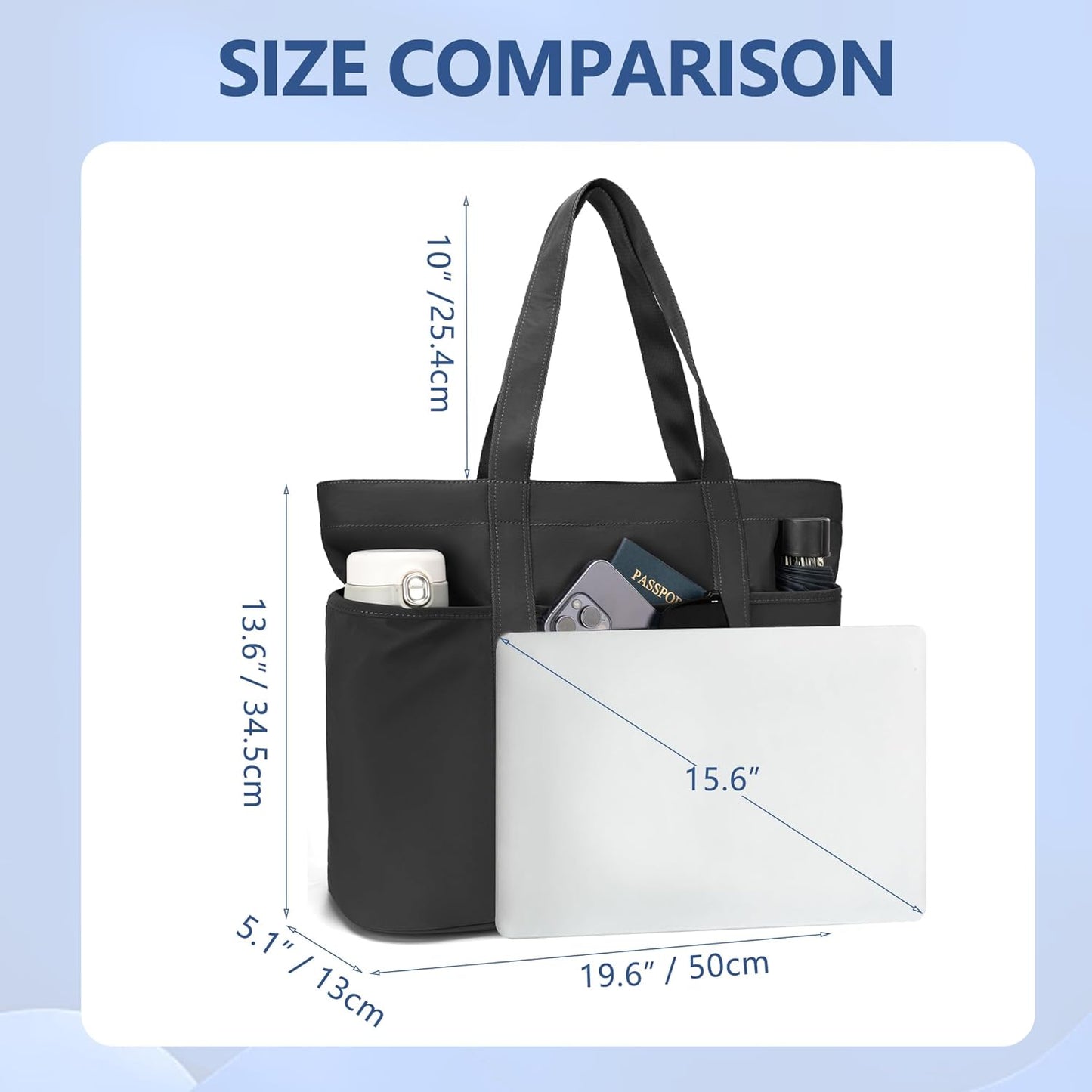 Skiennix Tote Bag for Women - Large Handbag with Laptop Compartment | Stylish Travel & Work Bag