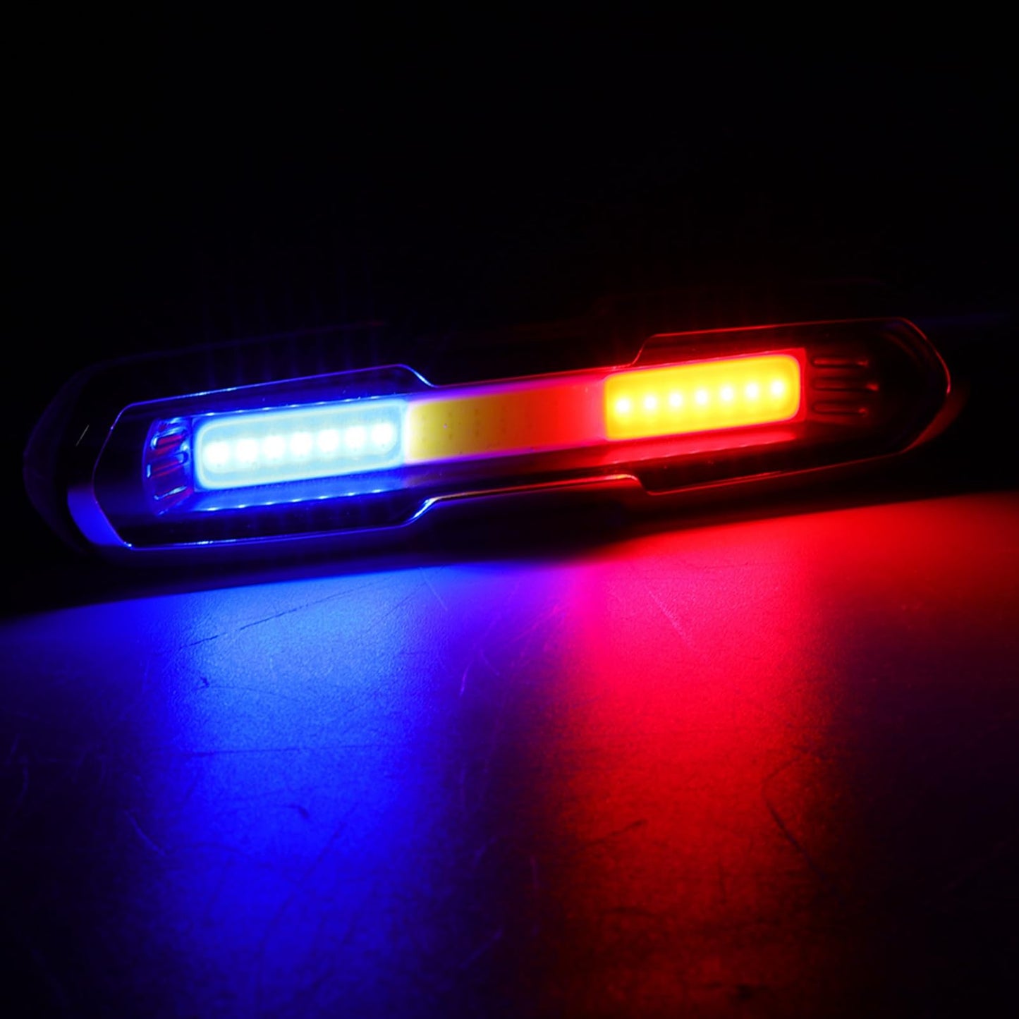 USB Rechargeable Tail Light, LED Night Cycling Bike Warning Rear Tail Light with 5 Modes for Cycling Safety(Red & Blue & White)