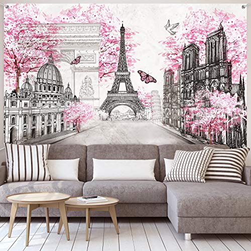 Eiffel Tower Paris Tapestry Backdrop - 72.8 x 43.3 Inch