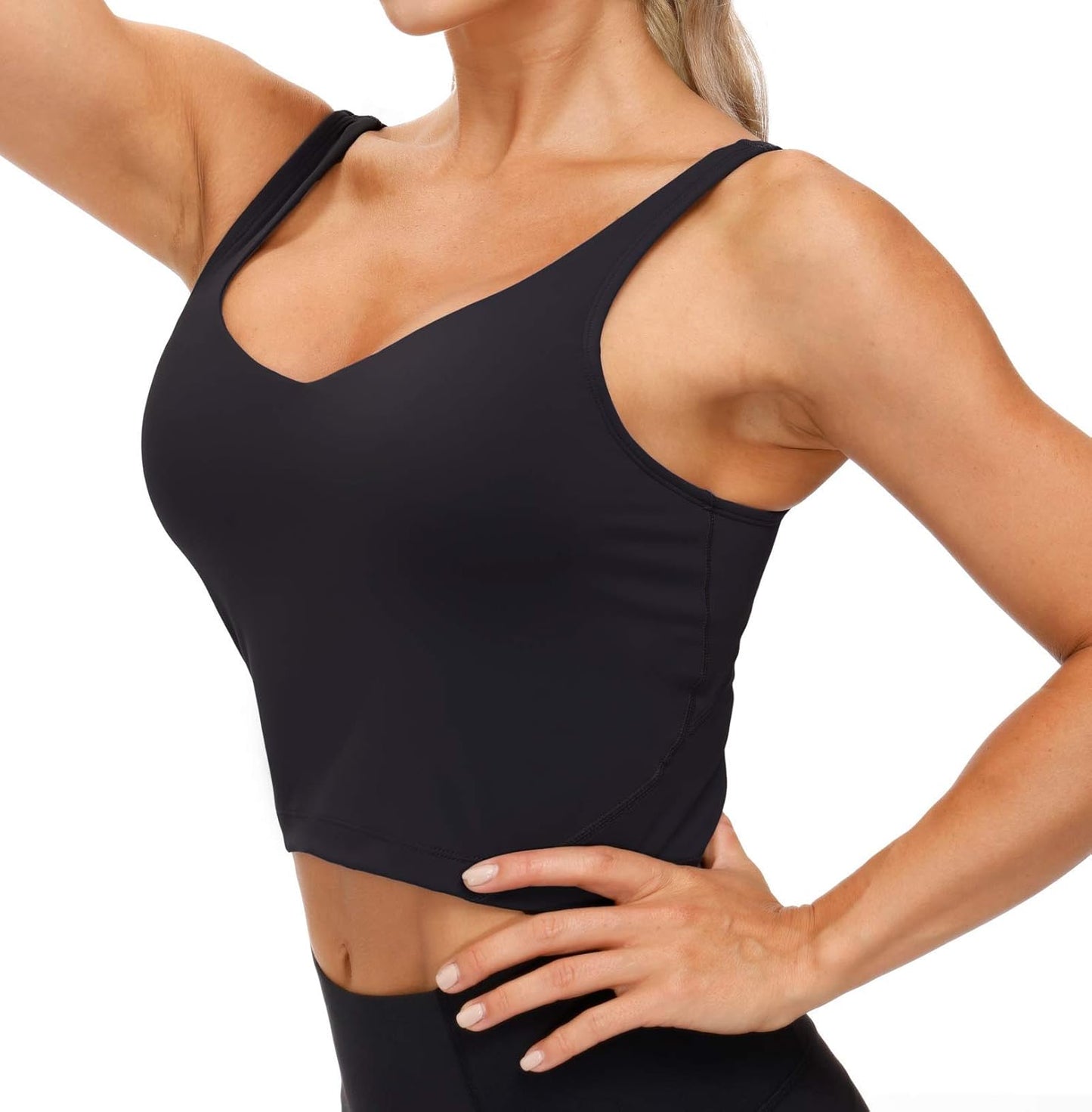 The Gym People Women's Longline Wirefree Sports Bra - Padded Medium Support | Comfortable Fit