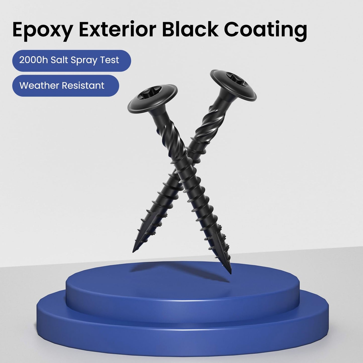 BNUOK Lag Screws #14 x 2-1/2 Inch, (1lb, 45pcs) Heavy Duty Construction Structural Exterior Wood Timber Screws, Torx Drive Washer Head Rust Resistant Black Epoxy Coated, with T30 Star Bit