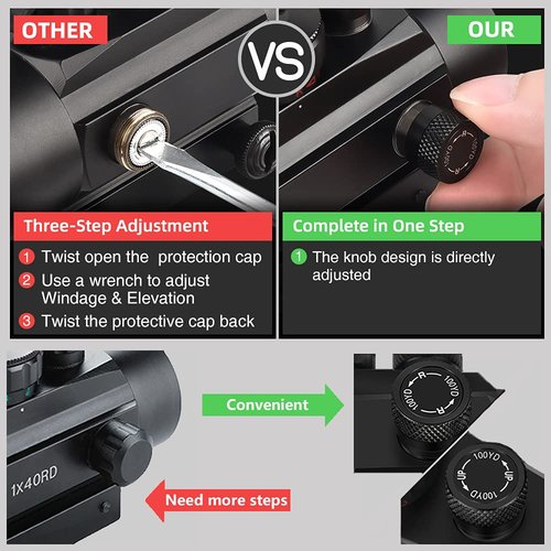 EZshoot Red Green Dot Sight Red Dot Scope Reflex Sight with Lens Cap 20mm/11mm Picatinny Rail Mount
