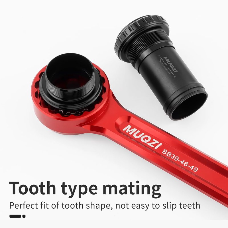 MUQZI Bike Bottom Bracket Tool, 12/16-Notch Multi - function Bottom Bracket Wrench 39/41/44/46/49mm for Shimano, SRAM, FSA, Rotor, Chris King, Truvativ GXP, Red