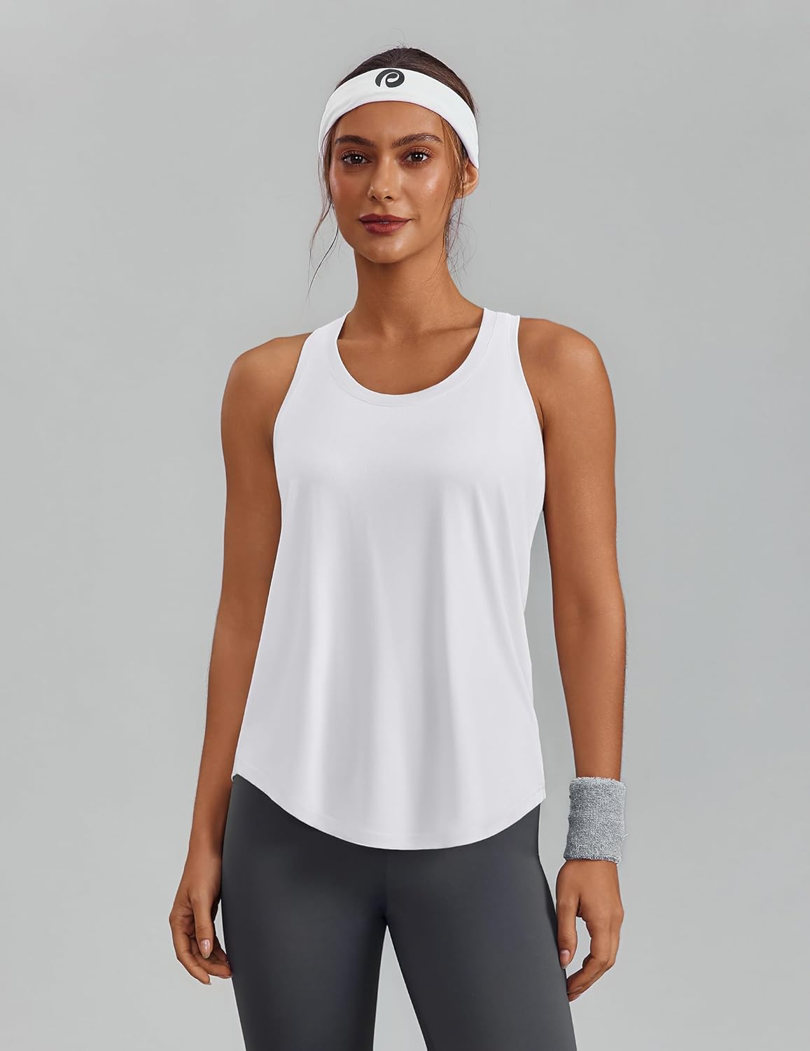 PINSPARK Soft Workout Tank Tops - UPF 50+ Quick Dry Racerback Athletic Shirts for Women | Ideal for Yoga & Gym