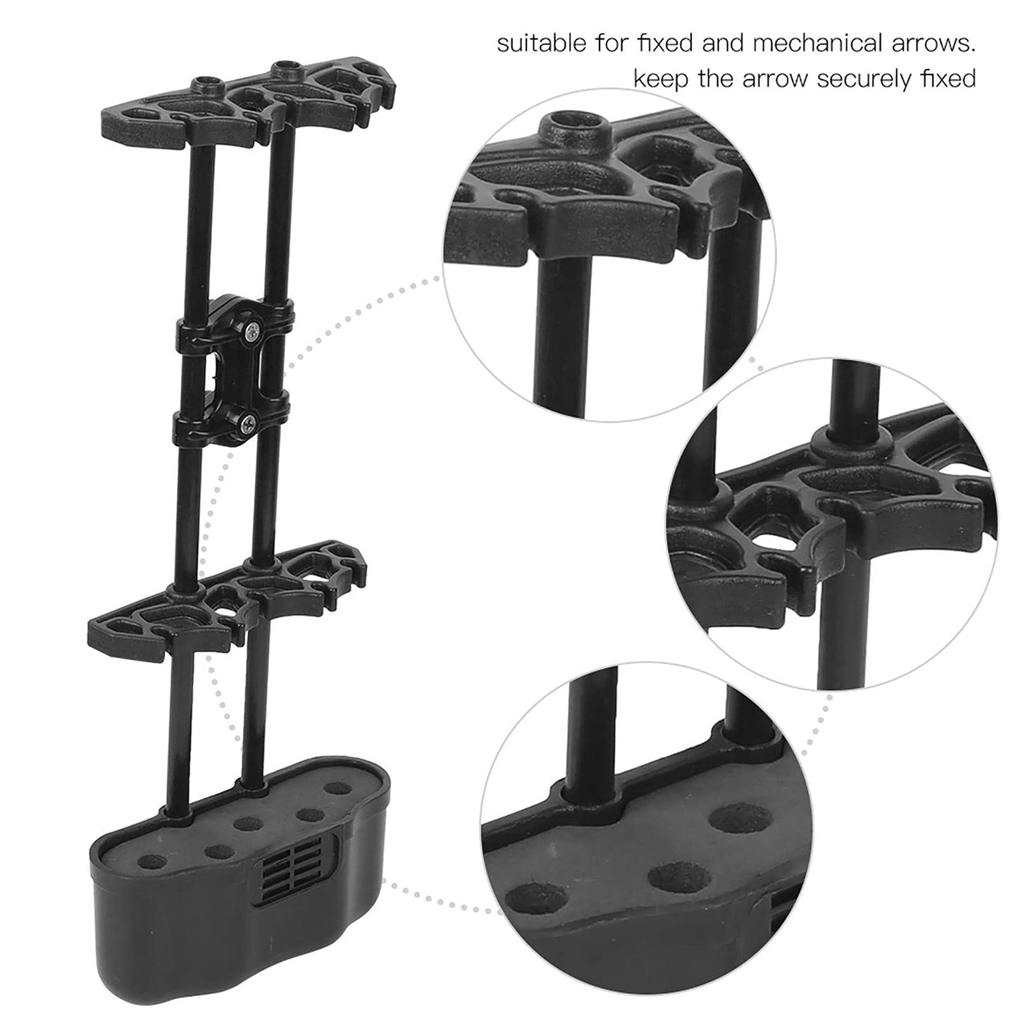 Dioche Portable 5 Archery Quiver with Buckle for Archery Equipment - Holds Fixed and Mechanical Arrows, Noise Reduction Archery Quiver