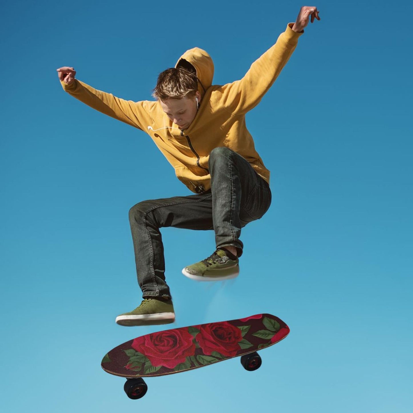 senya Skateboards Grip Tape Longboards Griptape Red Rose Sandpaper for Rollerboard