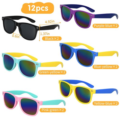 Mdvora 12pcs Kids Sunglasses Set, Toddler Sunglasses, for Outdoor(12pcs)