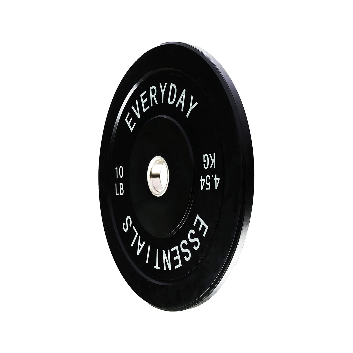 BalanceFrom Color Coded Black Olympic Bumper Plate Weight Plate with Steel Hub, 45LB Pair