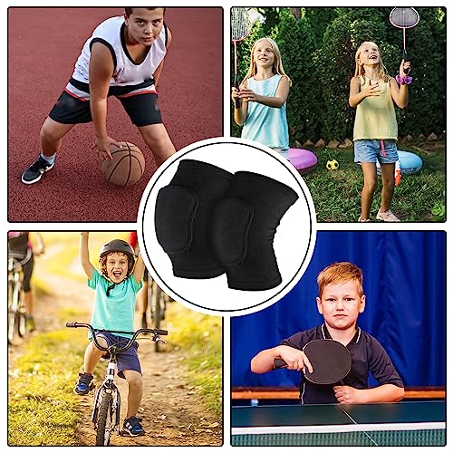 Kids Knee Pads - Breathable Elastic Support for Sports - Black, Small