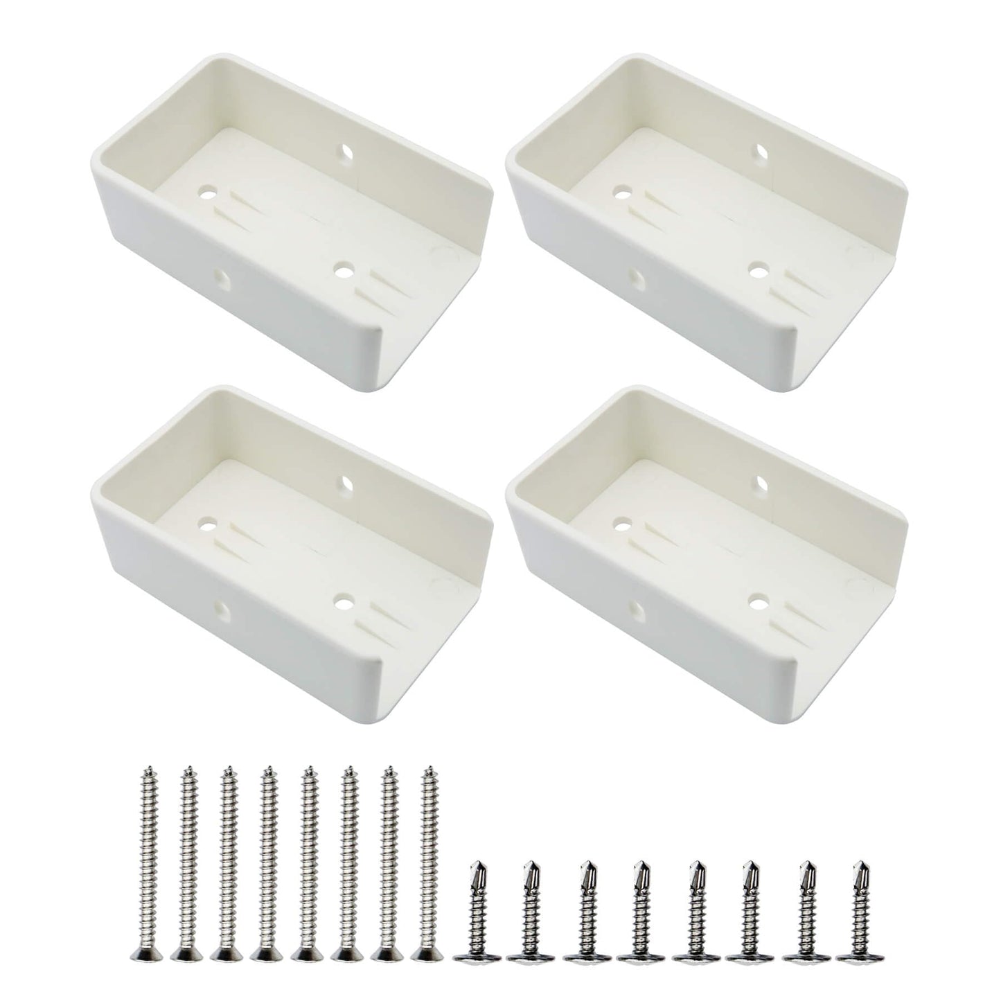 Aiwaiufu 2″ x 3.5″ Vinyl Fence Brackets, Slotted Handrail Bracket Kit with Screws for Decking Railing, Mount to Wall or Other Vertical Flat Surface, Pack of 4