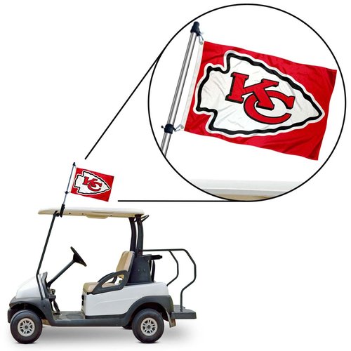 Kansas City Chiefs Golf Cart Flag Pole and Holder Mounting Bracket