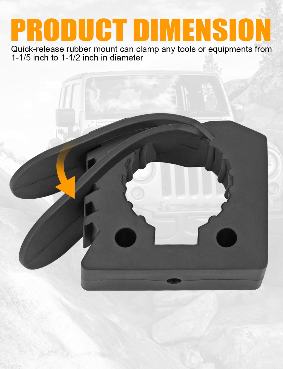 ADTOPI 2 Pack Shovel Holders for 1-1/5'' to 1-1/2'' Diameter Tools, Red