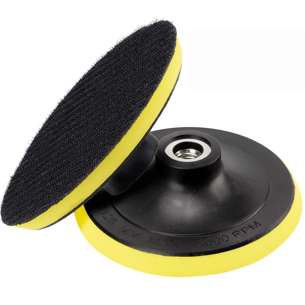 Eyech 2 Pack 5 Inch Hook and Loop Backing Pad with M14 Thread,Rotary Buffing Pad Sanding Holder Angle Grinder Polishing Backer Plate for Wood,Metal,Automotive,Orbital Sander,Polisher
