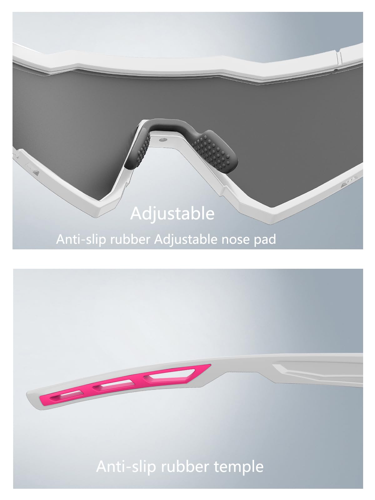 VIAHDA Wrap around Sunglasses for Big Heads Men and Women Windproof Outdoor Sports Cycling Sun Glasses 1154
