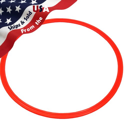 BlueDot Trading Agility Training Rings | 15" Plastic Speed Rings for Sports | Adjustable Hoop Exercise Ring Set for Speed Agility Training, Jumping Hoops, & Footwork Drills - Orange