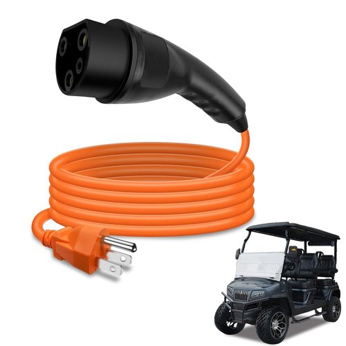 2.04.0620 EV Golf Cart Charging Power Cord Compatible with Evolution ICON EV Golf Carts 120V 3 Pin Charge Cable Assembly Replacement# ST-031016-PT
