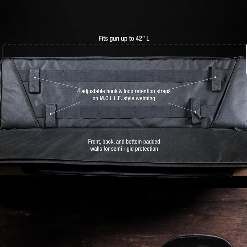 Smith & Wesson M&P Pro Tac Padded Rifle Case with Ballistic Fabric Construction and External Pockets for Shooting, Range, Storage and Transport