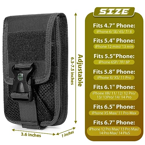 SOWHUP Tactical Molle Phone Pouch Holster Black3 – Small EDC Gadget Organizer
